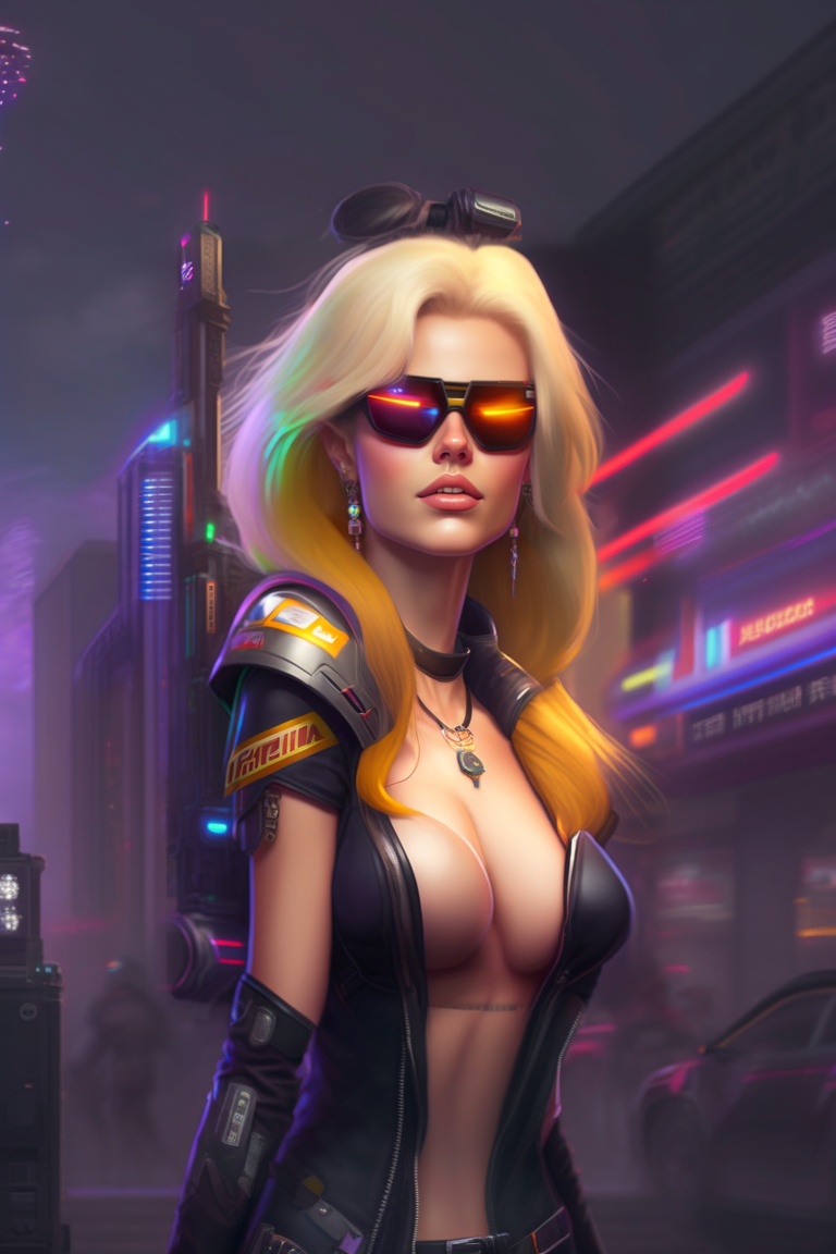 ������� ���������� ��������������� �����-����� lexica.art �� �������: cyberpunk girl full body - ������� 1