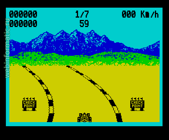 4K Race | ZX Spectrum | race game | Paolo Ferraris, 2004 play online  