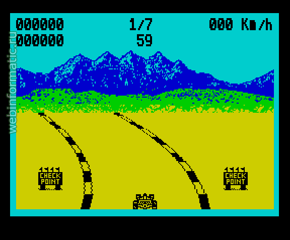4K Race | ZX Spectrum | race game | Paolo Ferraris, 2004 play online ������ ������