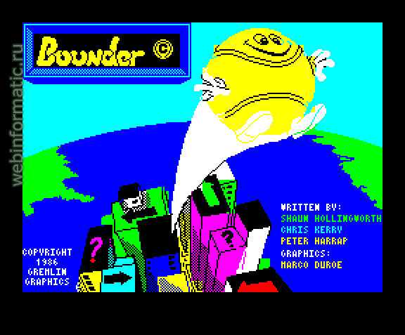 Bounder | ZX Spectrum | arcade game | Gremlin Graphics Software Ltd, 1986 play online  