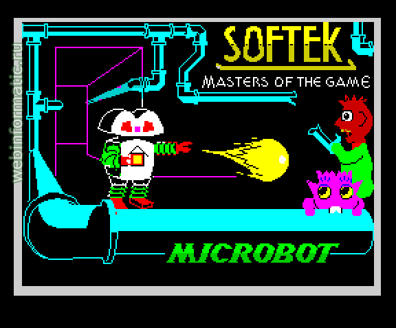 Microbot | ZX Spectrum | arcade game | Softek International Ltd, 1983 play online  