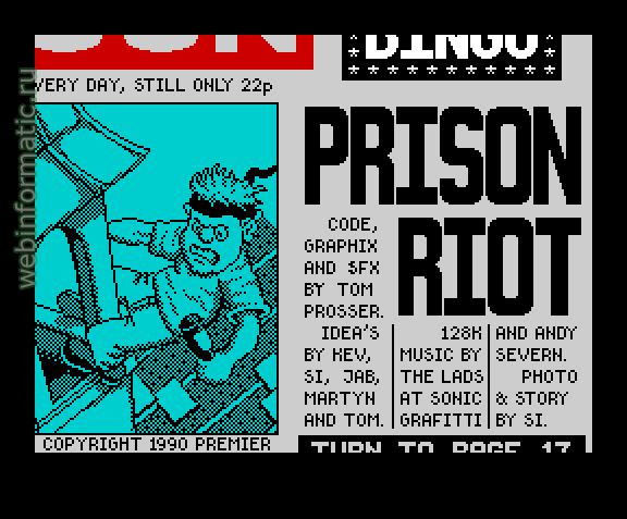 Prison Riot | ZX Spectrum | quest game | Players Premier, 1990 play online ������ ������