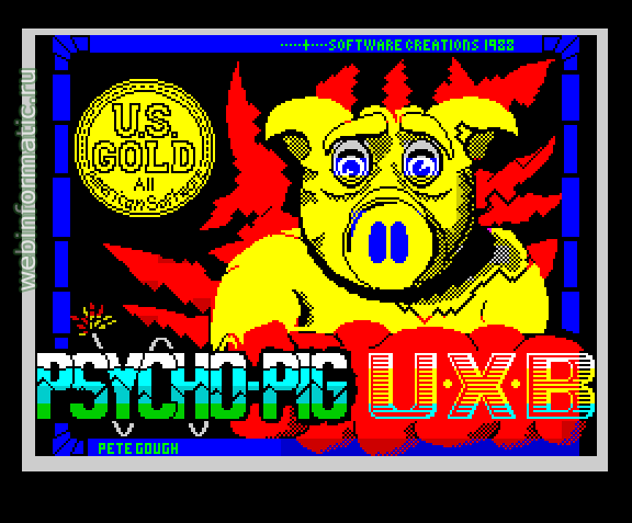 Psycho Pigs U.X.B. | ZX Spectrum | arcade game | US Gold Ltd, 1988 play online  