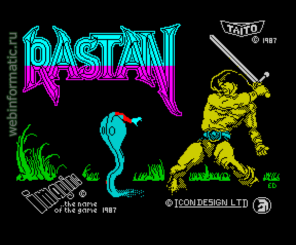 Rastan | ZX Spectrum | arcade game | Imagine Software Ltd, 1988 play online ������ ������