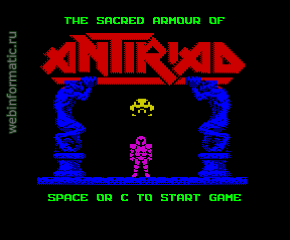 Sacred Armour of Antiriad, The | ZX Spectrum | quest game | Palace Software, 1986 play online  
