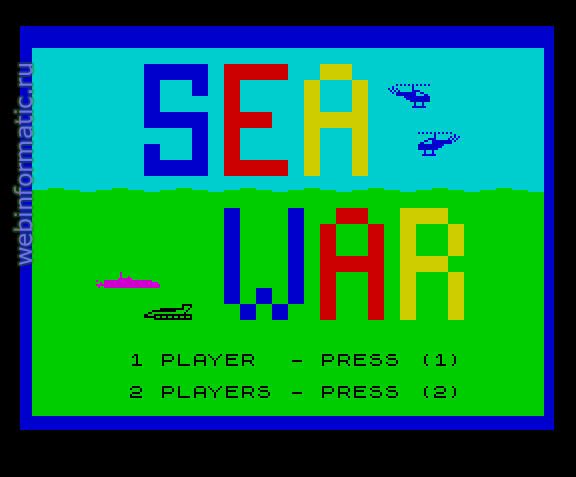 Sea War | ZX Spectrum | strategy game | Panda Software, 1982 play online  