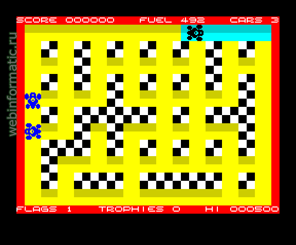 Turbomania | ZX Spectrum | race game | Jonathan Cauldwell, 2005 play online  
