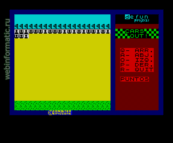Cars Out! | ZX Spectrum | arcade game | Defun Projects, 2004 play online ������ ������