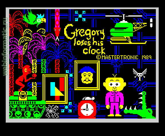 Gregory Loses His Clock | ZX Spectrum | quest game | Mastertronic Plus, 1989 play online ������ ������
