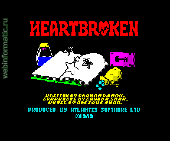 Heartbroken | ZX Spectrum | quest game | Atlantis Software Ltd, 1989 play online  