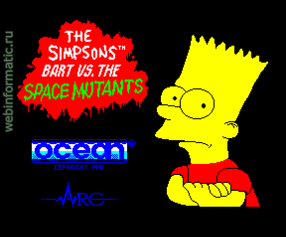 Simpsons: Bart vs. the Space Mutants, The | ZX Spectrum | quest game | Ocean Software Ltd, 1991 play online ������ ������