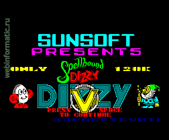 Spellbound Dizzy | ZX Spectrum | quest game | Code Masters Ltd, 1991 play online ������ ������