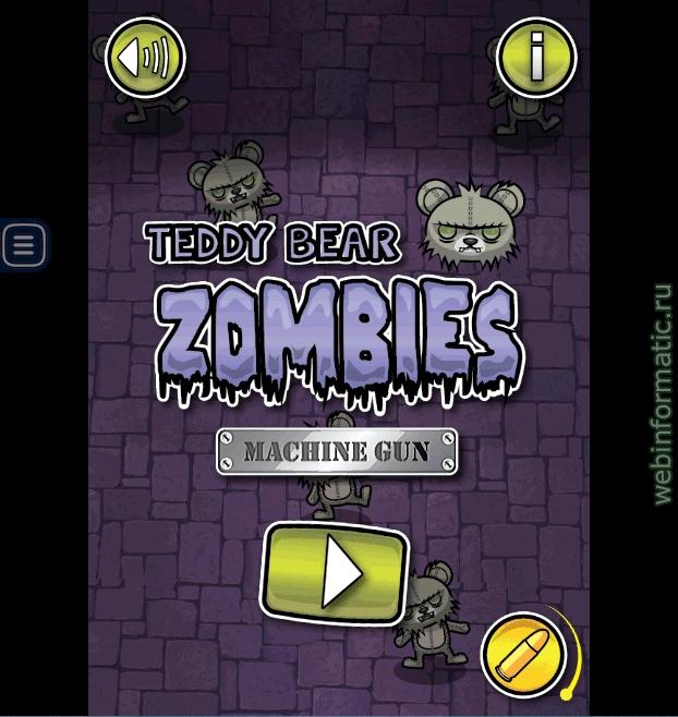 Teddy Bear Zombies Machine Gun | angle shooter play online ������ ������