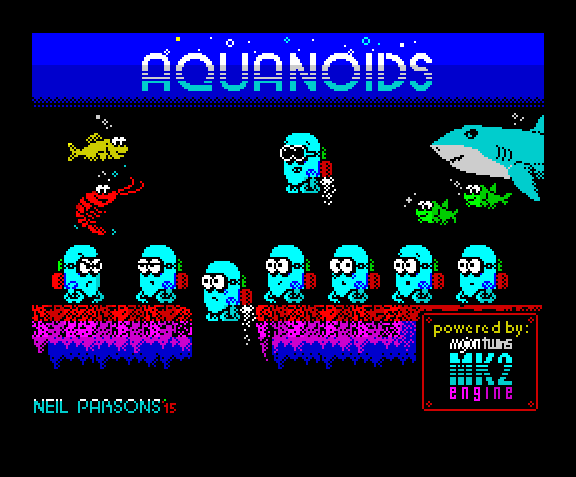 Aquanoids | ZX Spectrum | platformer | Neil Parsons Испания, 2015 play online играть онлайн